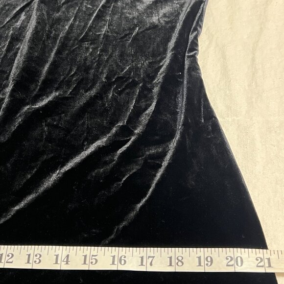 Danielle Casey Black Velvet Maxi Dress Size 14 Sleeveless Mock Neck Evening USA - Picture 11 of 13